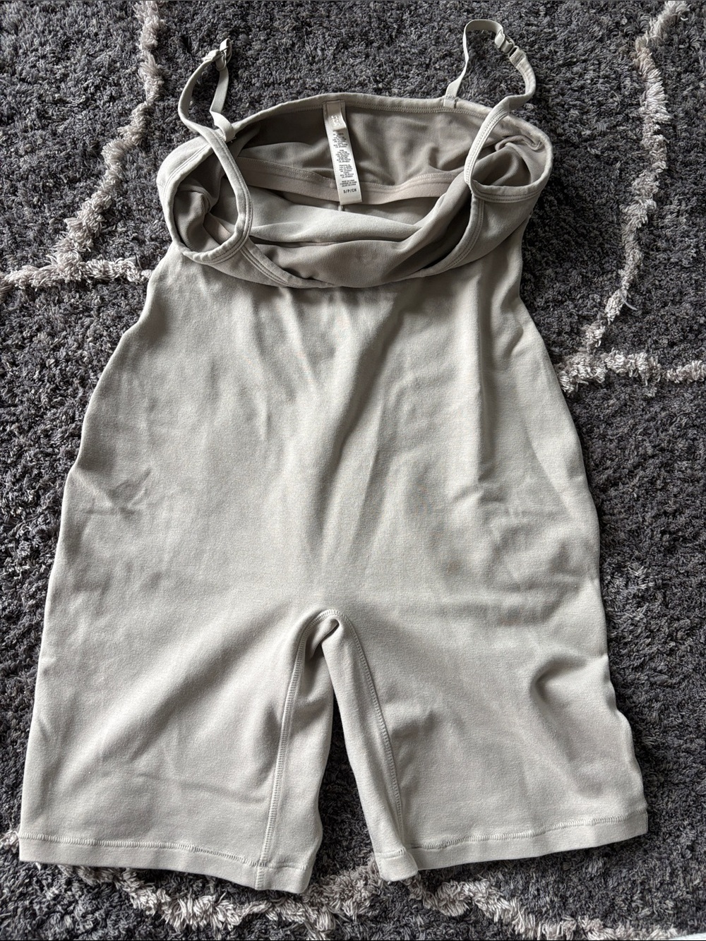 SKIMS Light Taupe Women’s Stretch Bike Shorts Romper